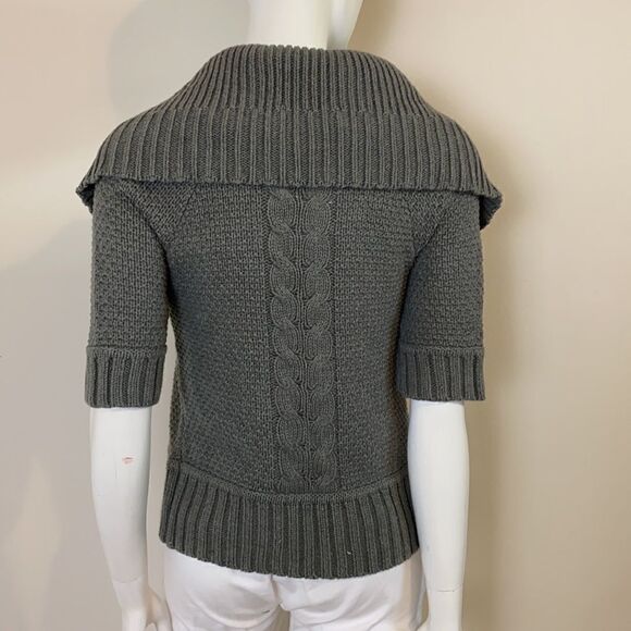 Express Gray Sweater Chunky Knit Short Sleeve Workday or Weekend Size Small - Picture 5 of 7
